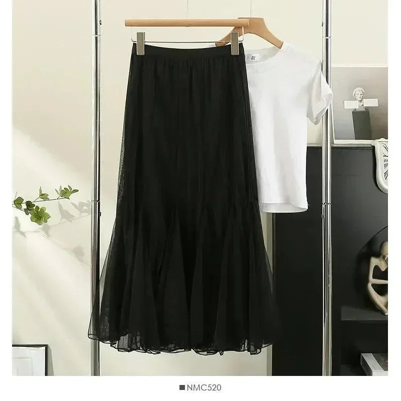 Women's Reversible Pleated High-Waist Midi Skirt – Skirt | GUOCALI – view 9