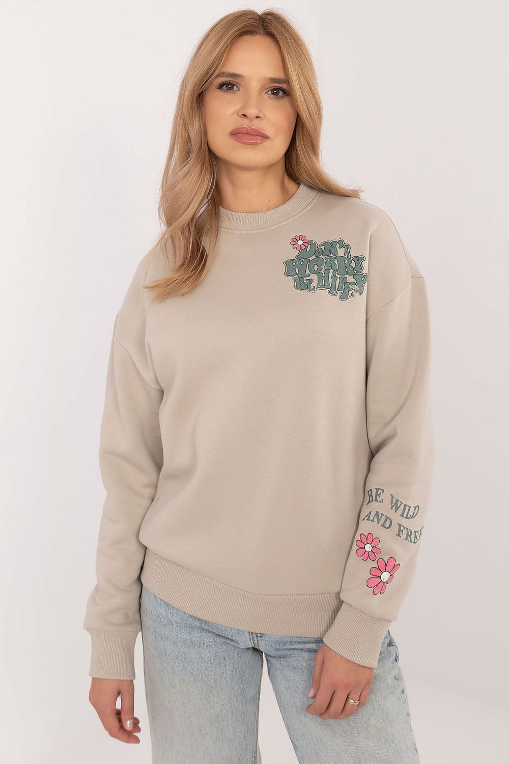 Women's Sweatshirt Crew Neck Back Print Cotton Blend – Sweatshirt | GUOCALI – view 11