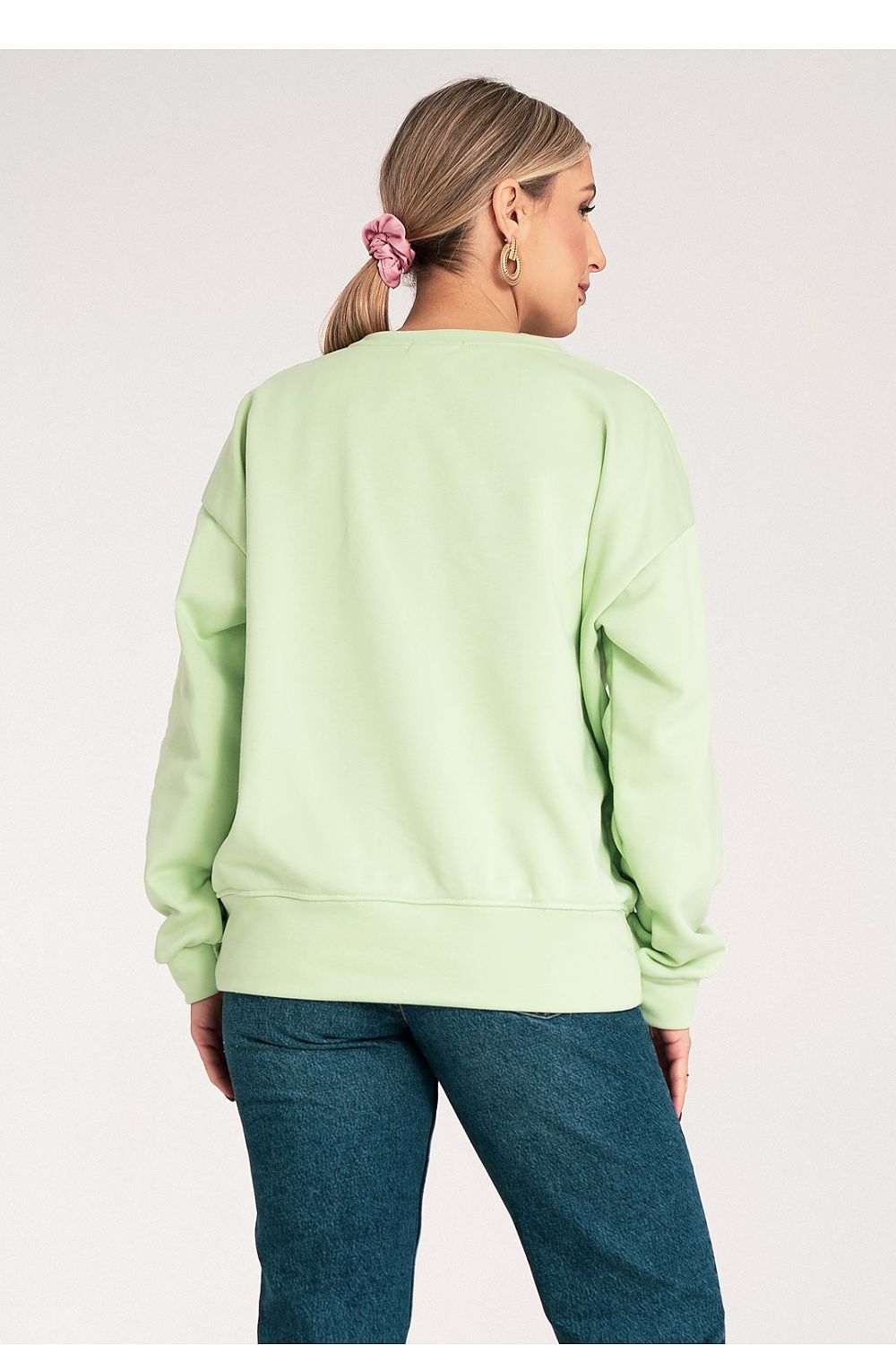 Women's Sweatshirt Crew Neck Embroidered Loose Fit Cotton Blend – Sweatshirt | GUOCALI – view 3
