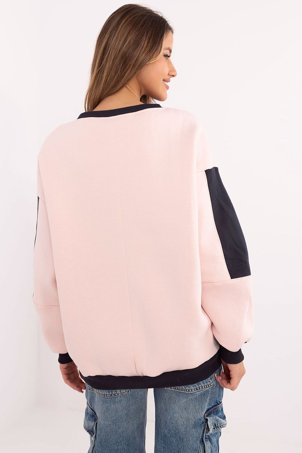 Women's Sweatshirt Crew Neck Embroidered Patches Cotton Blend – Sweatshirt | GUOCALI – view 3