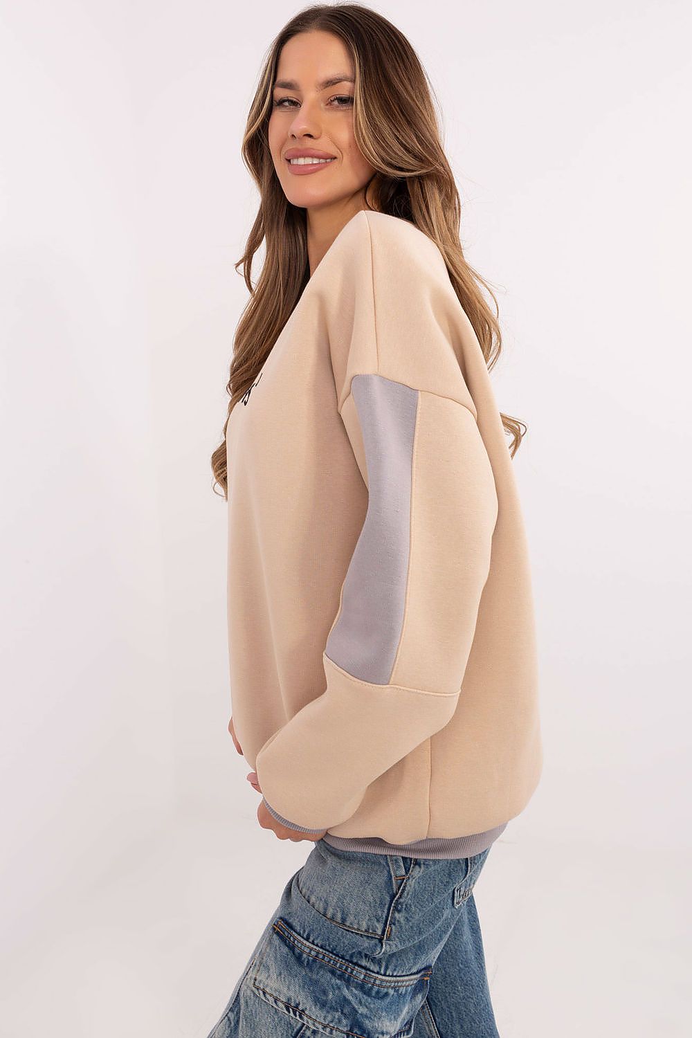Women's Sweatshirt Crew Neck Embroidered Patches Cotton Blend – Sweatshirt | GUOCALI – view 5