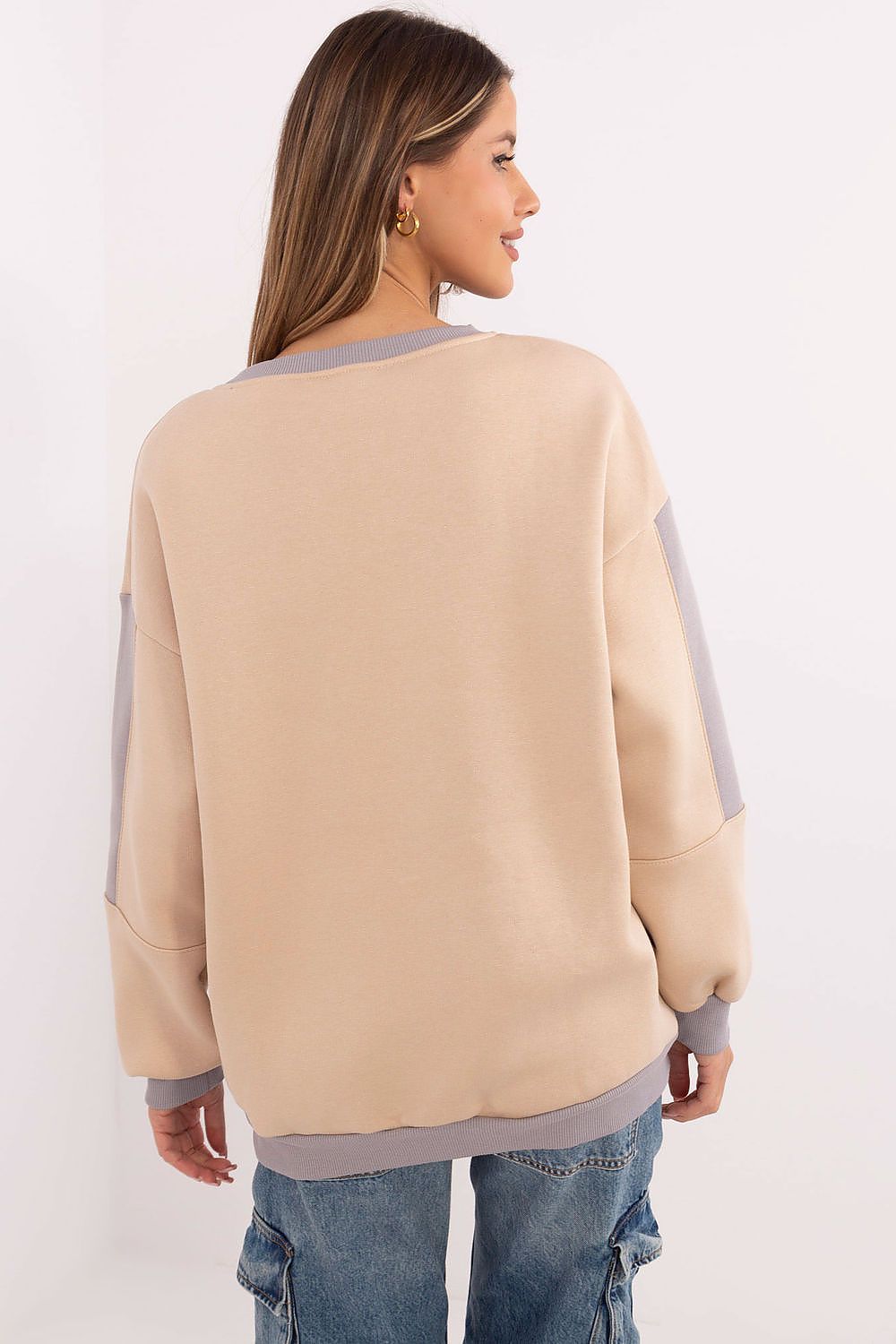 Women's Sweatshirt Crew Neck Embroidered Patches Cotton Blend – Sweatshirt | GUOCALI – view 6