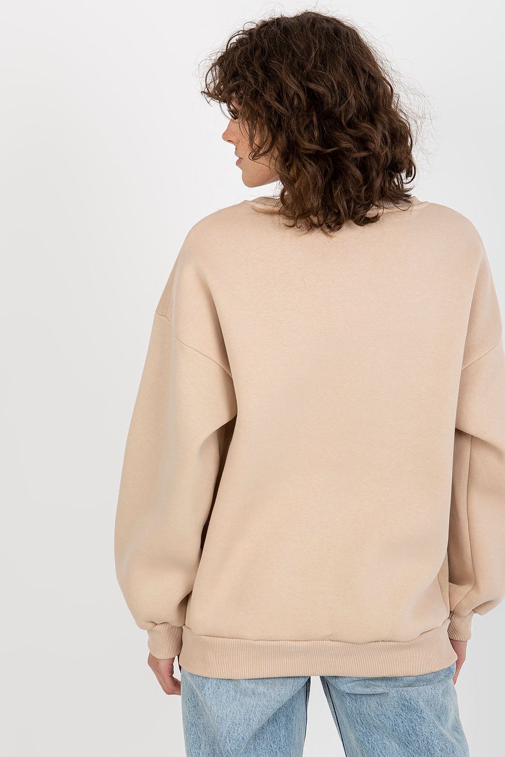 Women's Sweatshirt Crew Neck Front Embroidery Cotton Blend – Sweatshirt | GUOCALI – view 3