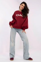 Women's sweatshirt Crew Neck Graphic Waist Length Cotton Stretch – view 13
