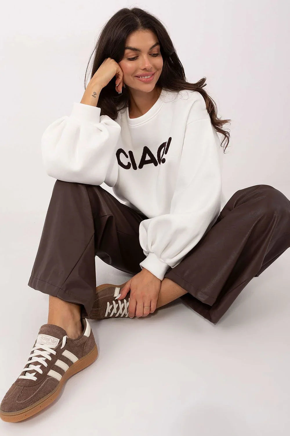 Women's sweatshirt Crew Neck Graphic Waist Length Cotton Stretch – view 8