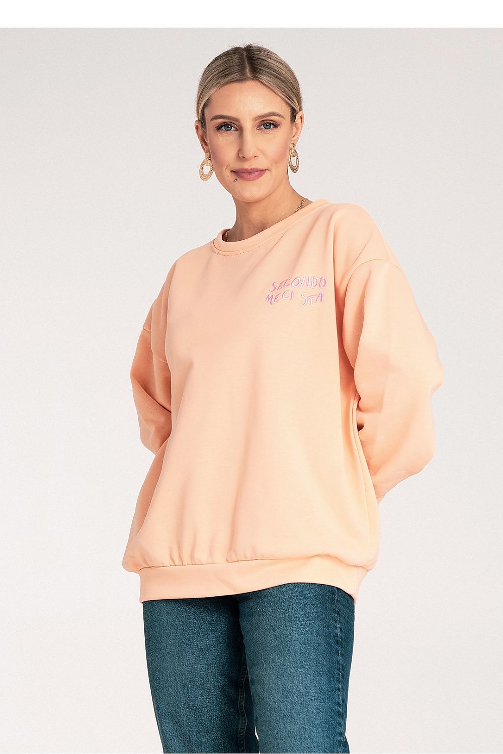 Women's Sweatshirt Crew Neck Letter Print Relaxed Cotton Blend – Sweatshirt | GUOCALI – view 2
