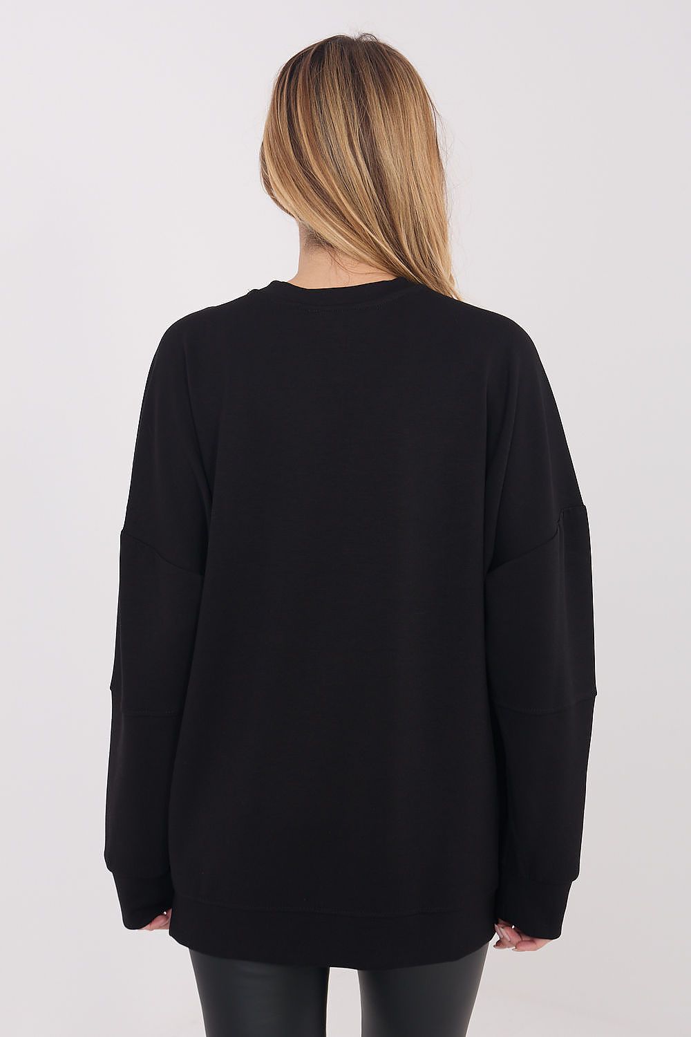 Women's Sweatshirt Crew Neck Loose Fit Viscose Blend – Sweatshirt | GUOCALI – view 3
