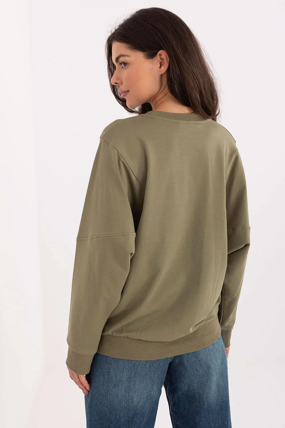Women's sweatshirt Crew Neck Minimalist Pullover Cotton Stretch – view 6