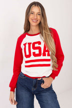Women's Sweatshirt Crew Neck Raglan Sleeve Letter Print Cotton Blend – Sweatshirt | GUOCALI