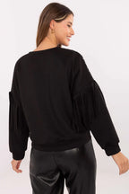 Women's sweatshirt Crew Neck Waist Length Viscose Polyester Blend – view 13
