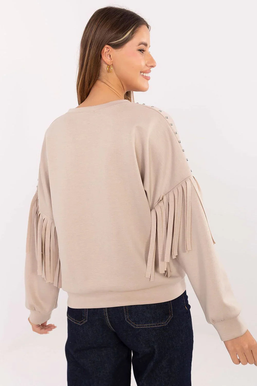 Women's sweatshirt Crew Neck Waist Length Viscose Polyester Blend – view 16