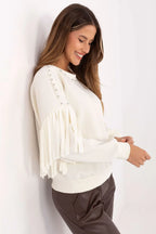 Women's sweatshirt Crew Neck Waist Length Viscose Polyester Blend – view 18