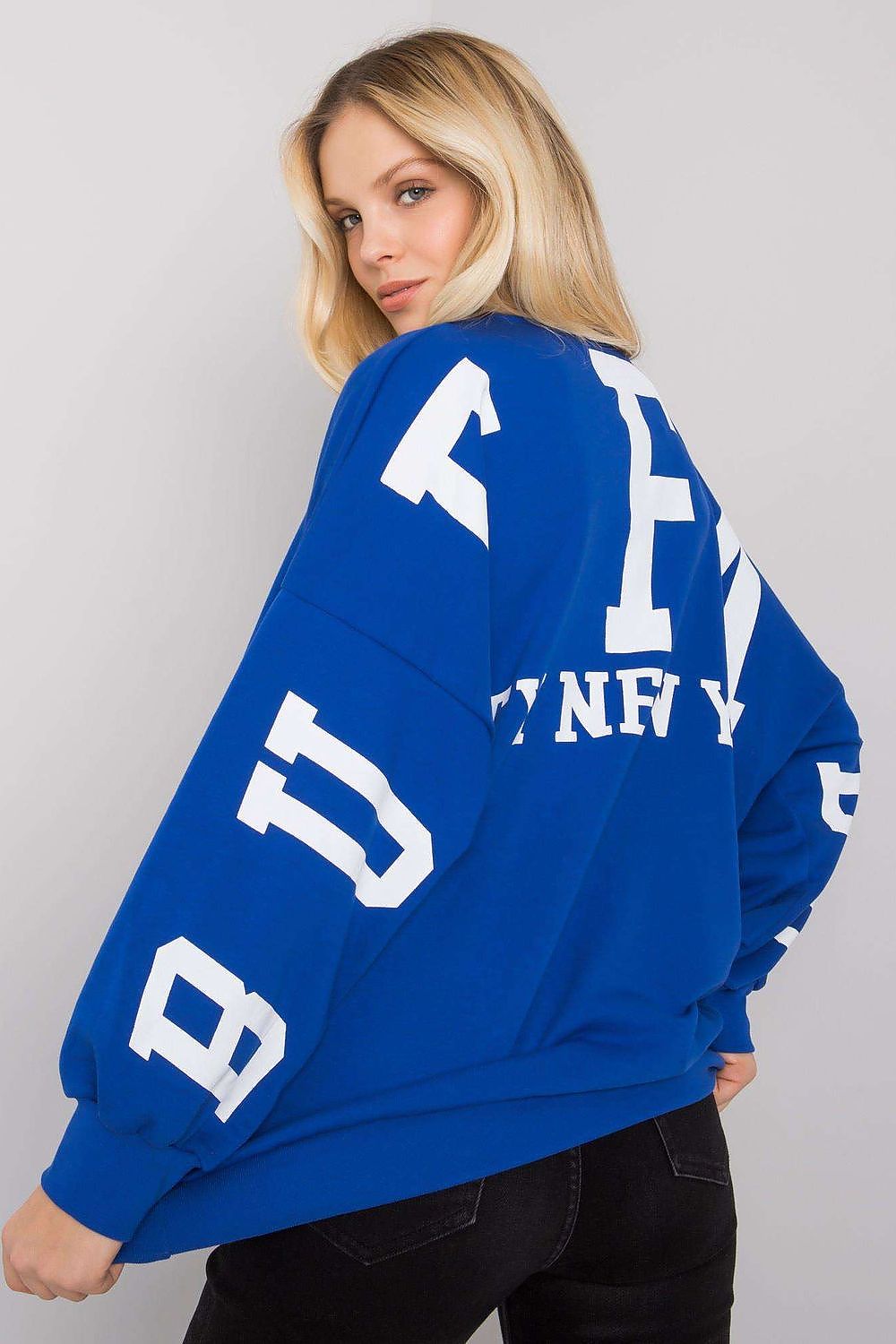 Women's sweatshirt Oversized Logo Crew Neck Cotton Blend – view 6