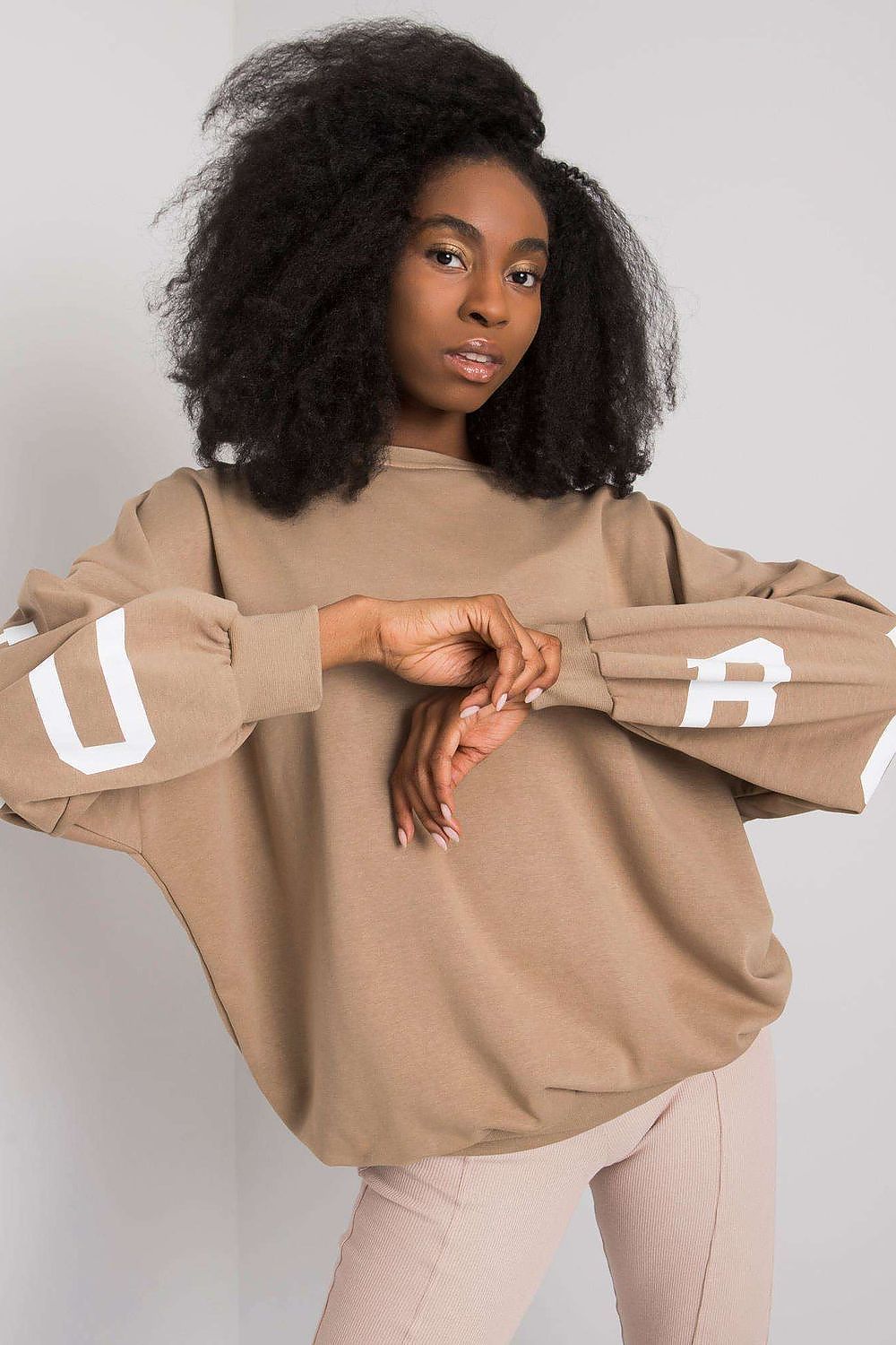 Women's sweatshirt Oversized Logo Crew Neck Cotton Blend – view 7