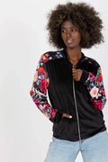 Women's sweatshirt Full-Zip Crew Neck Side Pockets Stretch Viscose – main view