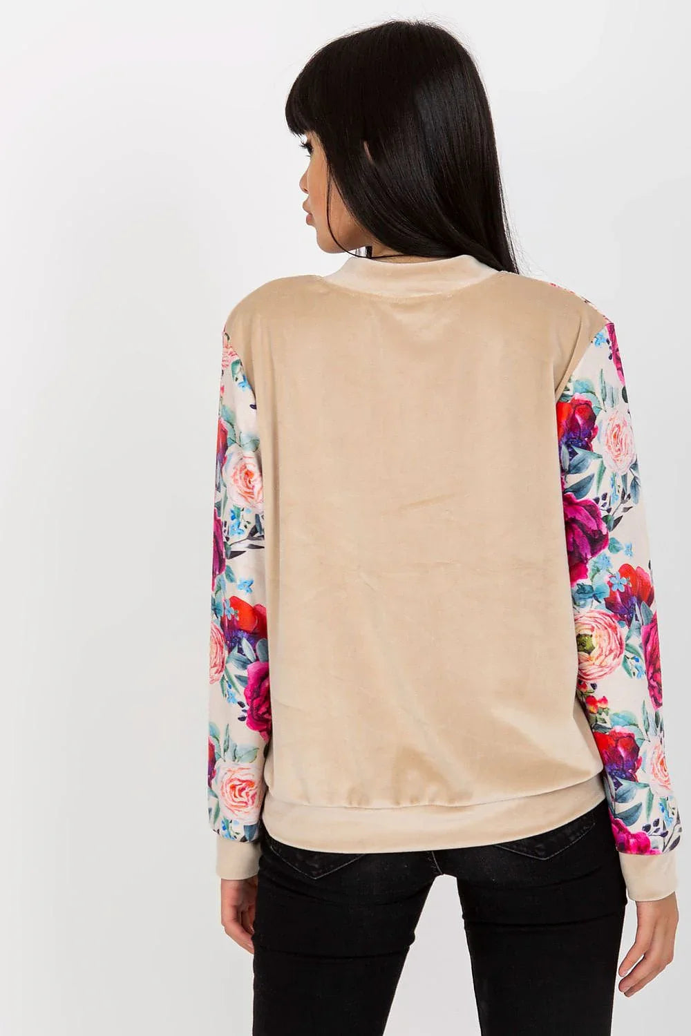 Women's sweatshirt Full-Zip Crew Neck Side Pockets Stretch Viscose – view 6