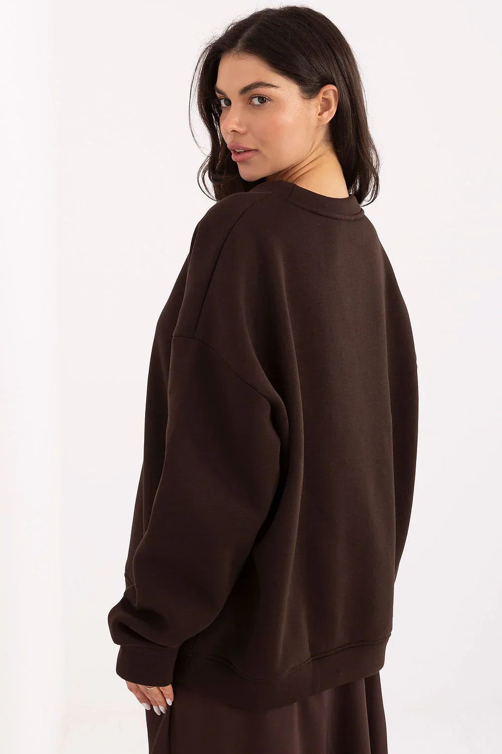 Women's sweatshirt Embroidered Crew Neck Regular Fit Stretch Cotton – view 3