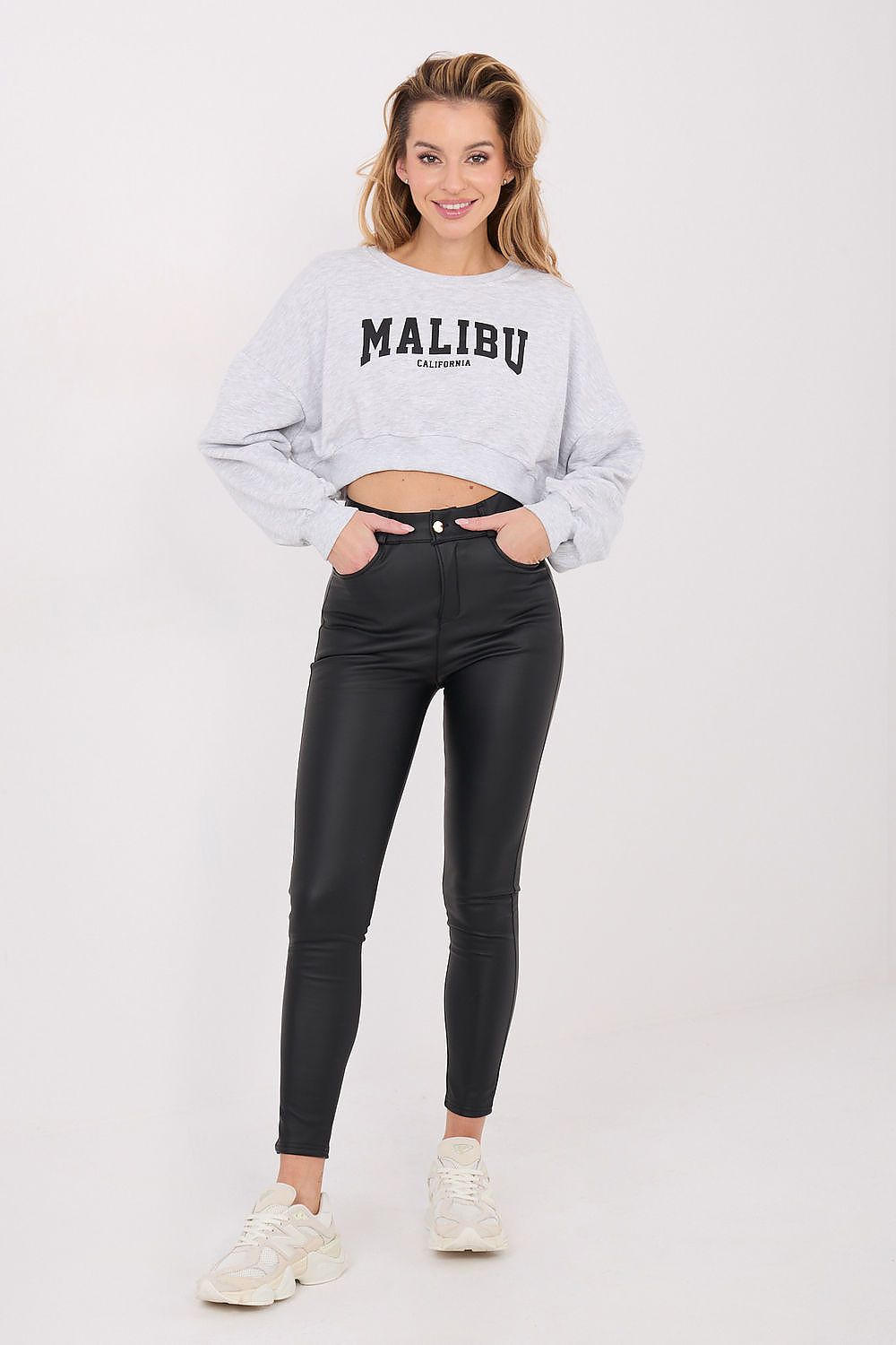 Women's Sweatshirt Cropped Crew Neck Letter Print – Sweatshirt | GUOCALI – view 6