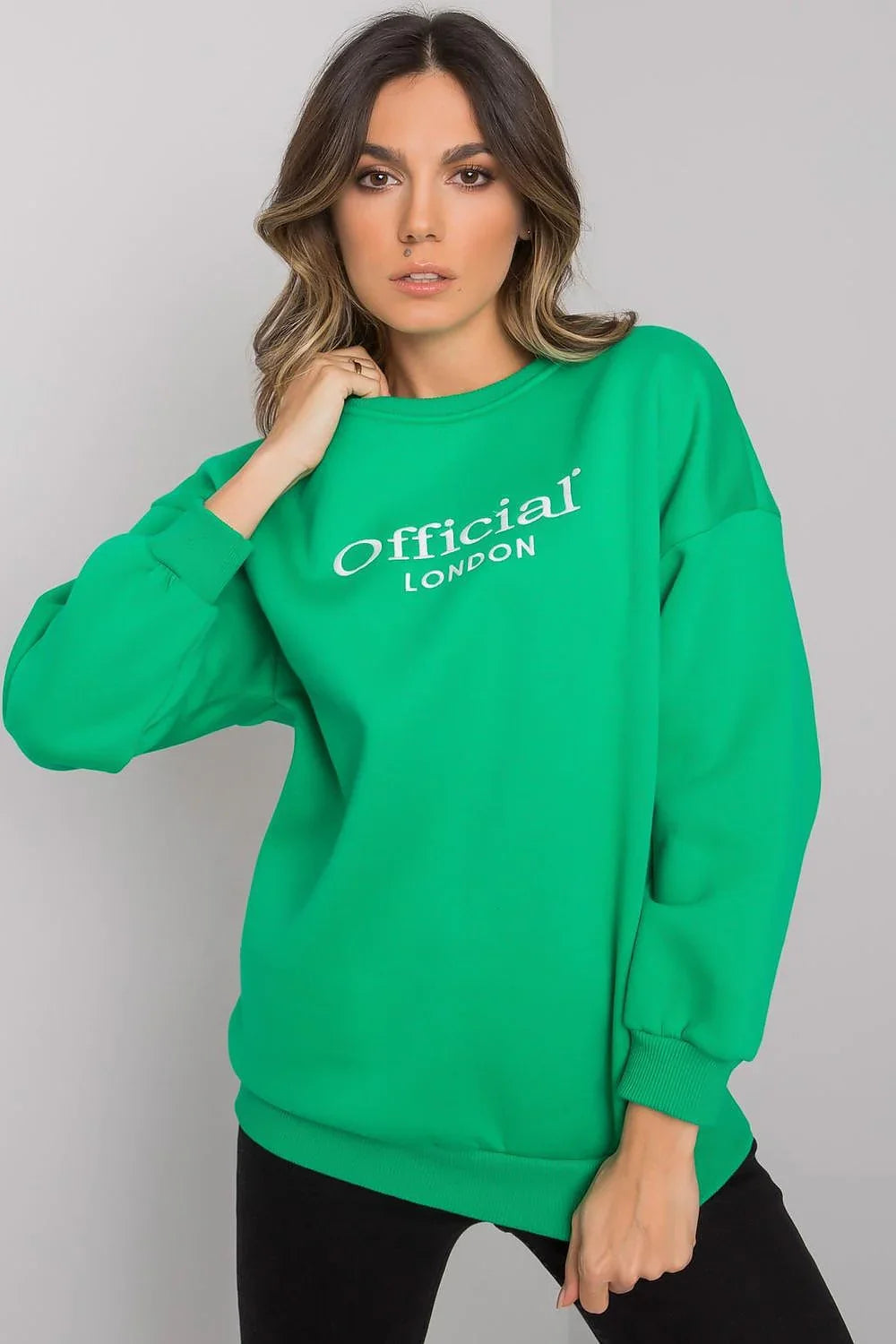 Women's sweatshirt Logo Crew Neck Relaxed Fit Cotton Blend – view 4