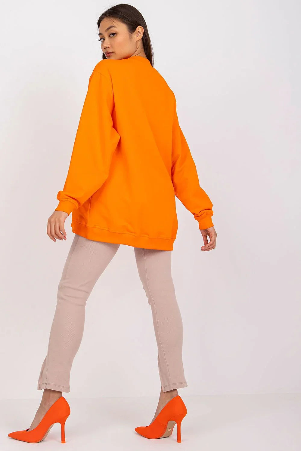 Women's Sweatshirt Mock Neck Solid Hip Length Stretch Cotton – Sweatshirt | GUOCALI – view 39