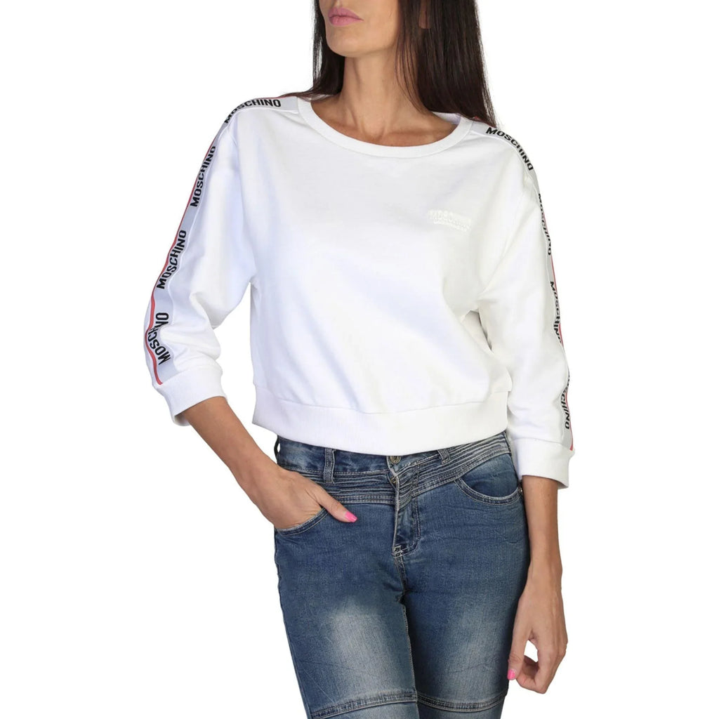 Women's sweatshirt Moschino Logo Three-Quarter Sleeve White – main view