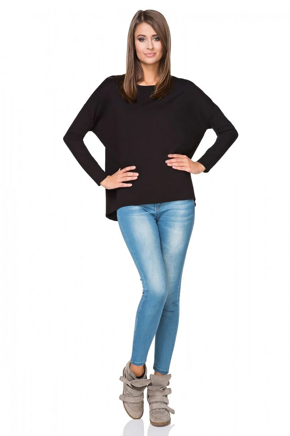 Women's sweatshirt Oversized Crew Neck Stretch Cotton Blend – view 11