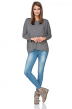 Women's sweatshirt Oversized Crew Neck Stretch Cotton Blend – view 8