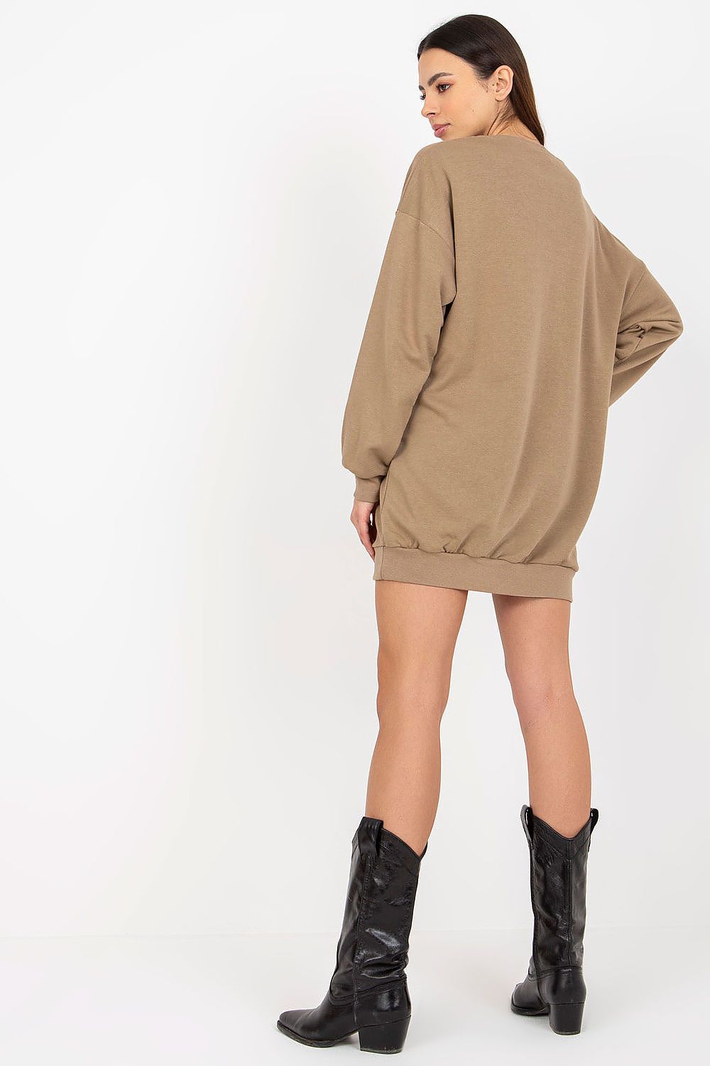 Women's Sweatshirt Oversized Longline College Print Side Pockets – Sweatshirt | GUOCALI – view 3