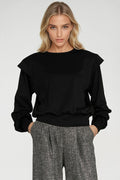 Women's Sweatshirt Oversized Shoulder Pads Crew Neck – Sweatshirt | GUOCALI