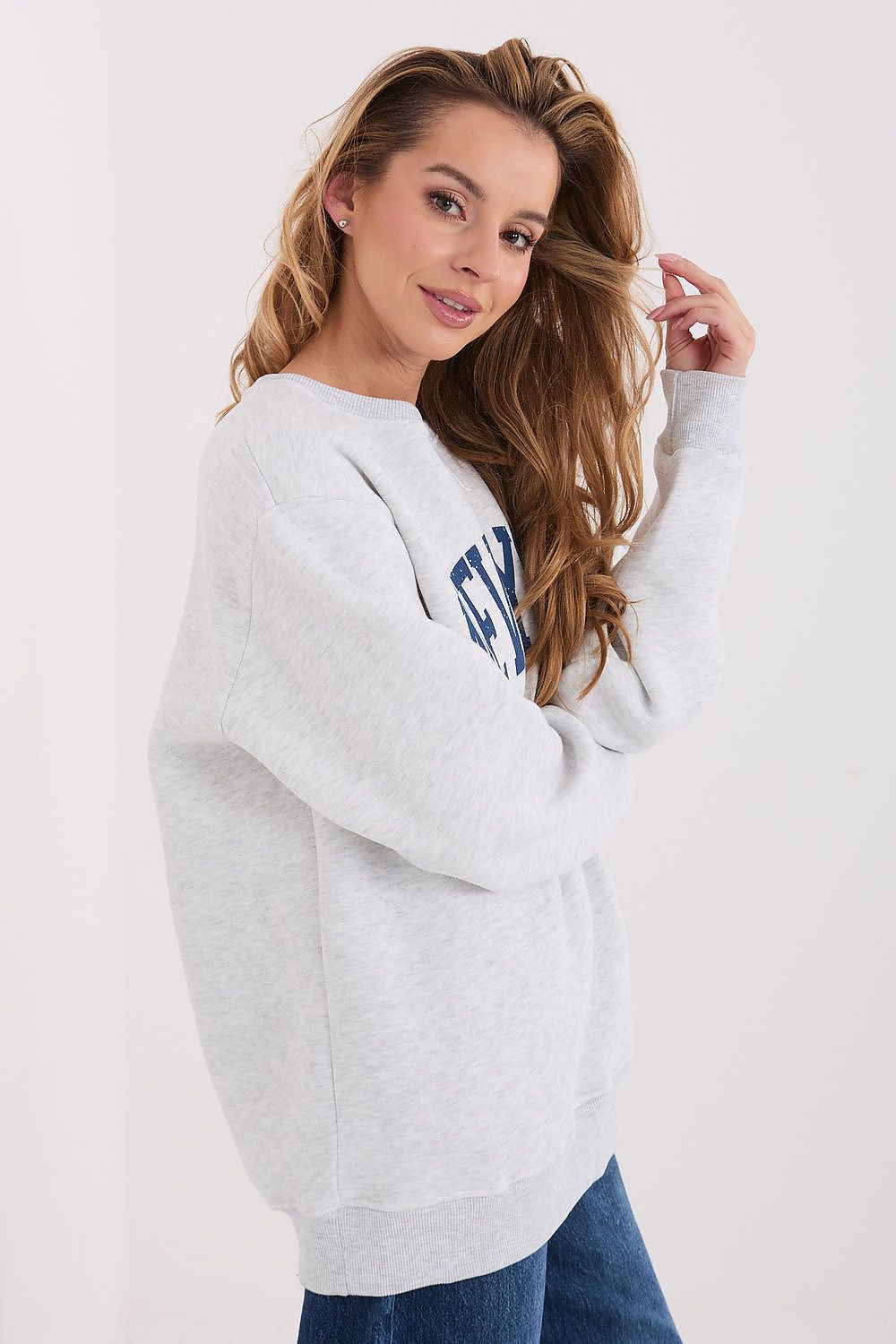 Women's Sweatshirt Slogan Print Crew Neck Loose Fit – Sweatshirt | GUOCALI – view 3