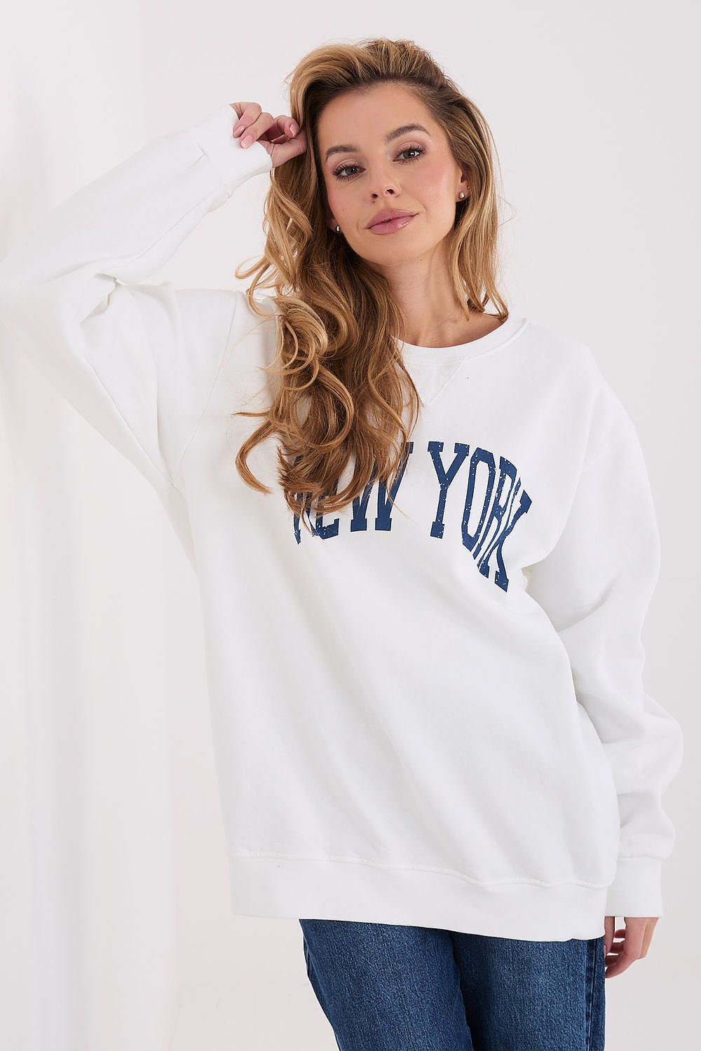 Women's Sweatshirt Slogan Print Crew Neck Loose Fit – Sweatshirt | GUOCALI – view 4