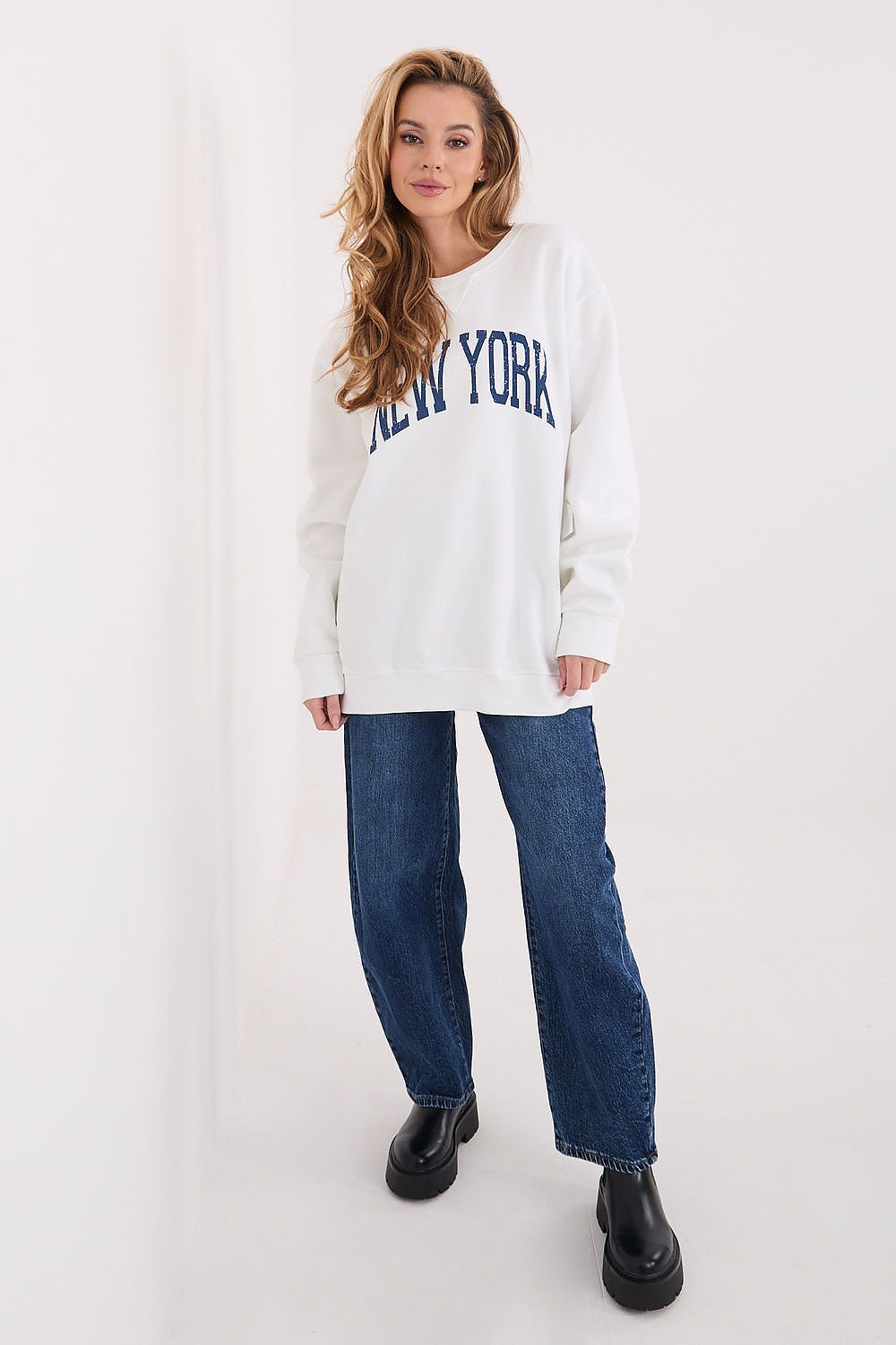Women's Sweatshirt Slogan Print Crew Neck Loose Fit – Sweatshirt | GUOCALI – view 5