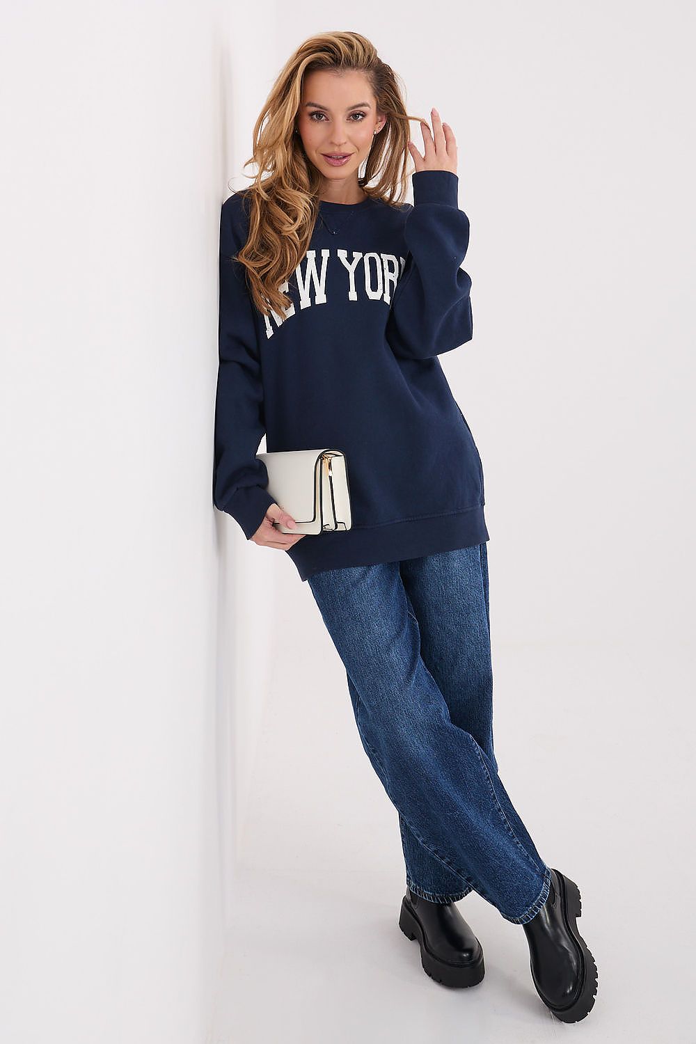 Women's Sweatshirt Slogan Print Crew Neck Loose Fit – Sweatshirt | GUOCALI – view 8