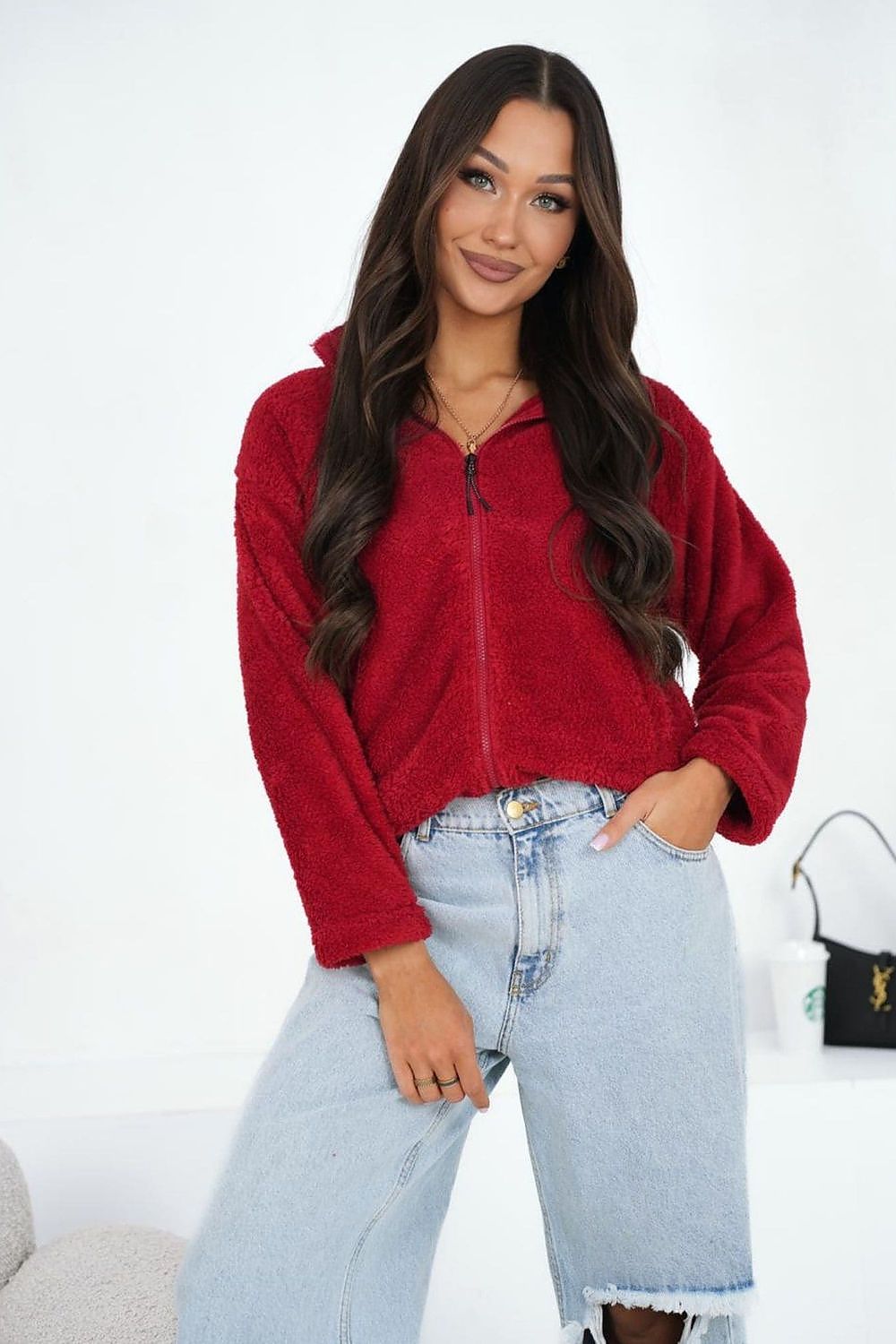Women's Sweatshirt Teddy Full-Zip Stand Collar – Sweatshirt | GUOCALI – view 17