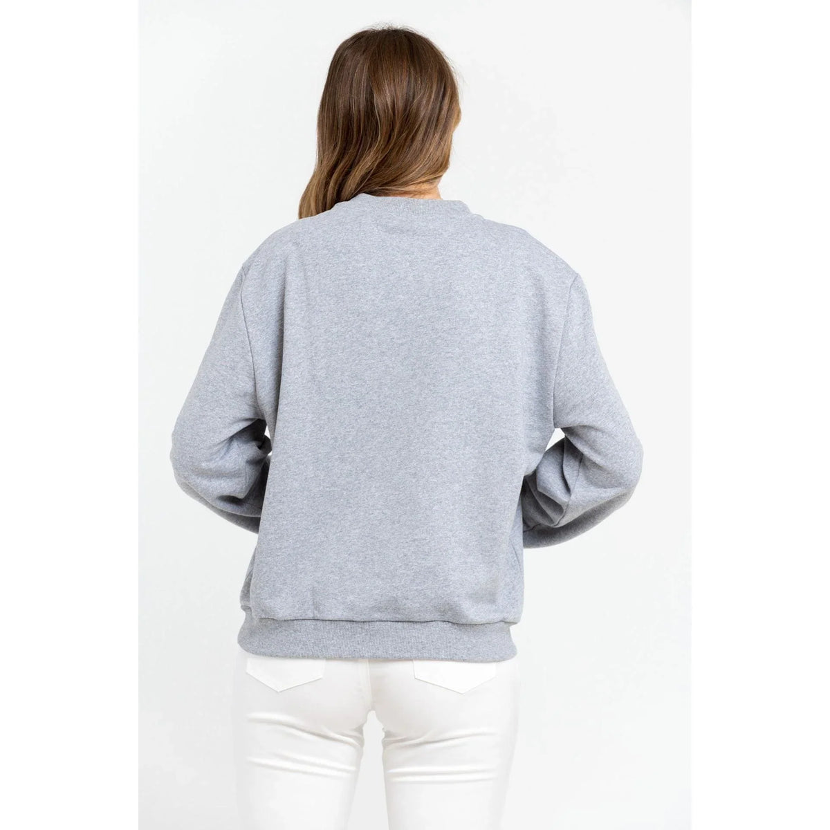 Women's sweatshirt Trussardi Logo Lettering Crew Neck Grey Blue – view 4