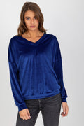 Women's Sweatshirt V-Neck Velour Regular Fit – Sweatshirt | GUOCALI