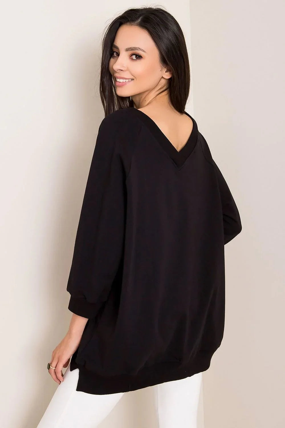 Women's sweatshirt Oversized Solid Hip Length Pullover – view 19