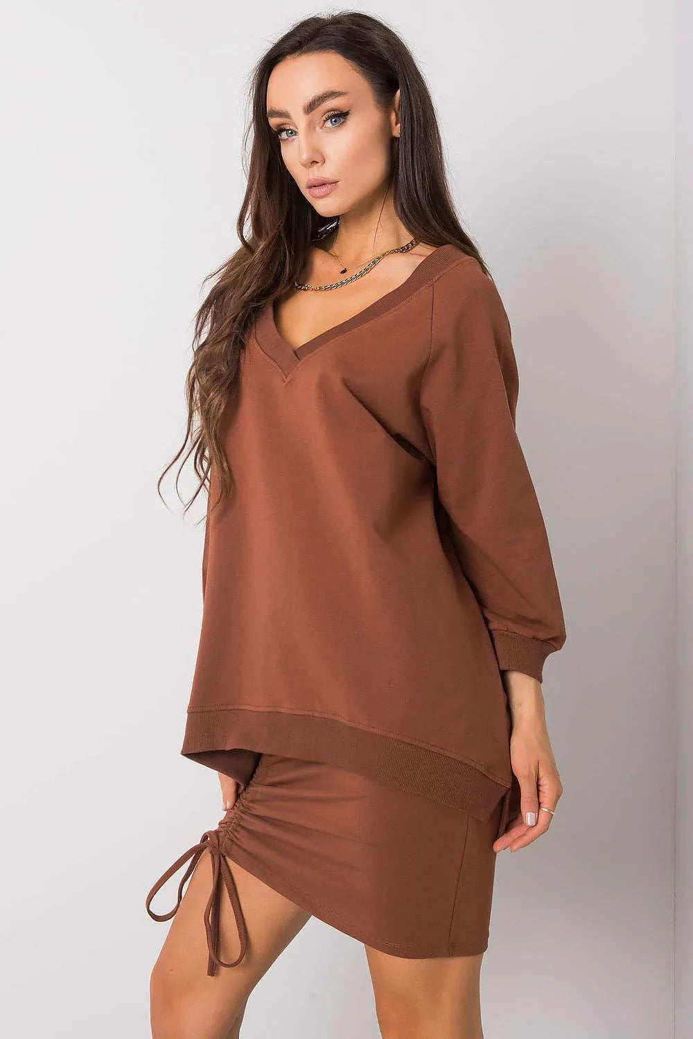 Women's sweatshirt Oversized Solid Hip Length Pullover – view 2