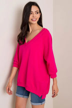 Women's sweatshirt Oversized Solid Hip Length Pullover – view 5