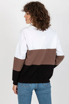 Women's sweatshirt Colorblock Hip Length Stretch Cotton – view 9
