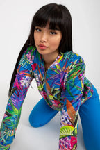 Women's sweatshirt Zip-Up Graphic Side Seam Pockets Blue – view 2