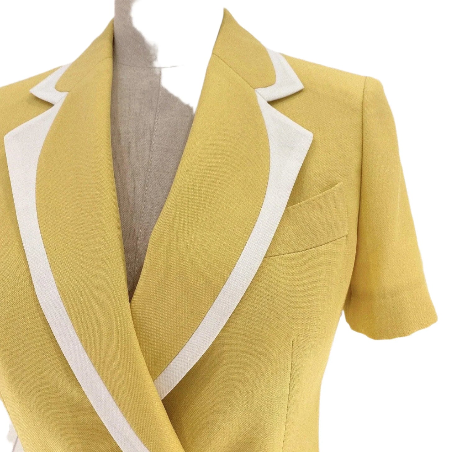 Yellow Formal Short-Sleeved Women Pant Suit -Guocali