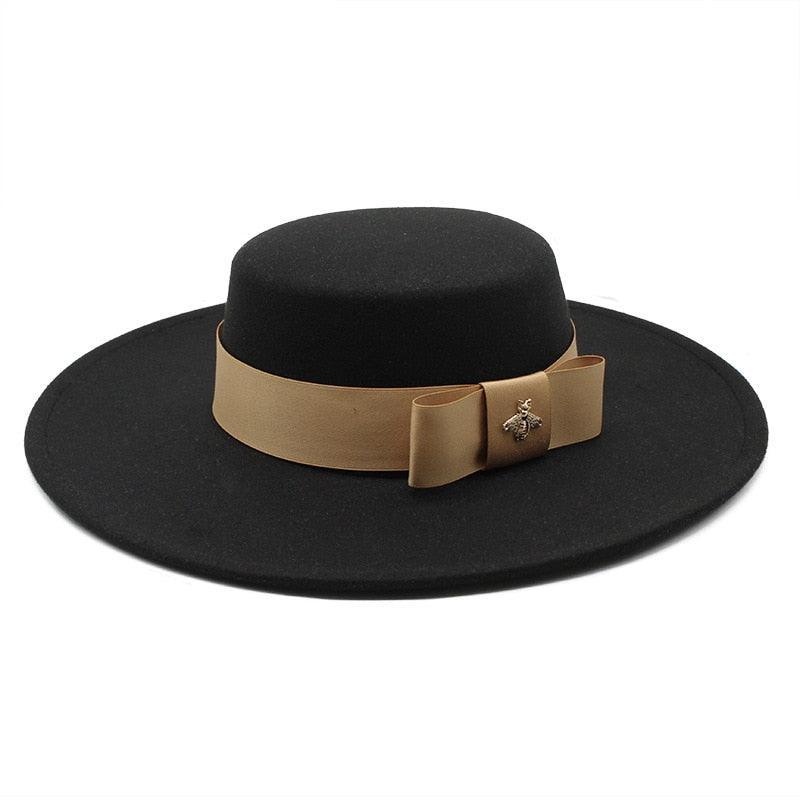 Fedora Hat For Women - French Bowknot Flat Top - Fedora Hat - Guocali